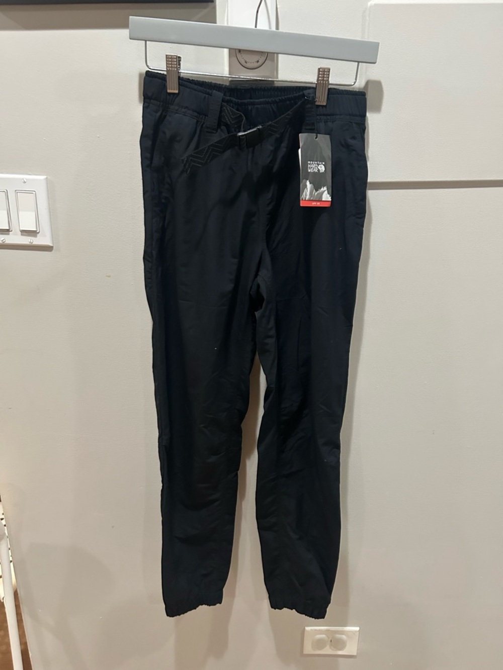 New Mountain Hardwear Stryder Nylon Pants Womens XS Black Zip Pockets Belted